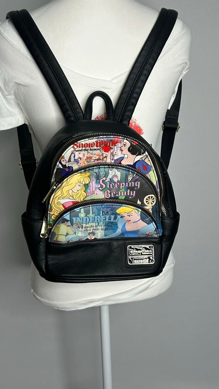 Disney Parks Loungefly Princess Snow White Sleeping Beauty Cinderella Backpack